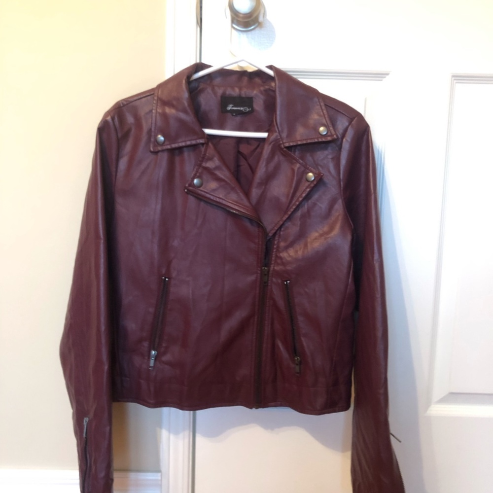 Forever 21 Maroon Leather Jacket